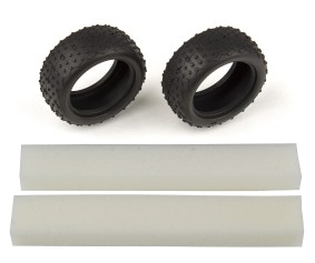 Team Associated Wide Mini Pin Tires, with inserts (Reflex 14B/14T)