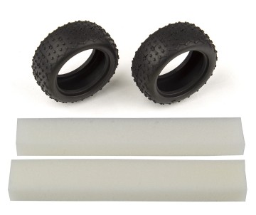 Team Associated Wide Mini Pin Tires, with inserts (Reflex 14B/14T)