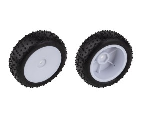 Team Associated Reflex 14 Mini Pin Tires, Narrow Wheels Mounted - White (2)