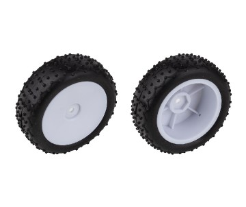 Team Associated Reflex 14 Mini Pin Tires, Narrow Wheels Mounted - White (2)