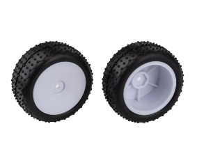 Team Associated Reflex 14 Mini Pin Tires, Wide Wheels Mounted - White (2)