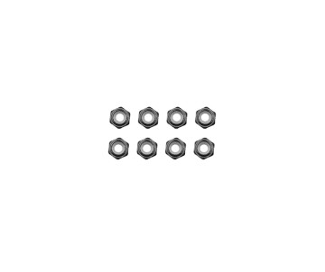 Team Assocaited FT M2 Locknuts, Black Aluminum (8pcs)