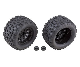 Team Associated Rival MT10 Tires and Method Wheels, mounted, hex, black