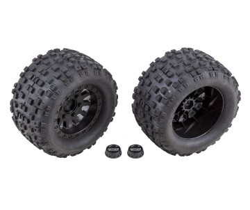Team Associated Rival MT10 Tires and Method Wheels, mounted, hex, black