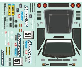 Team Associated Apex2 Sport, A550 Decal Sheet (Parts for the #30126, #30126C) 