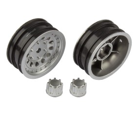 Team Associated CR12 Wheel Set, satin silver