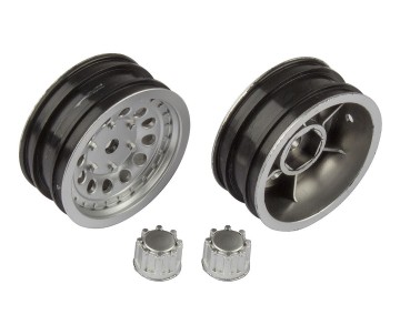 Team Associated CR12 Wheel Set, satin silver