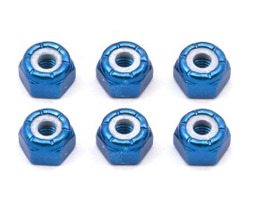 Team Associated 8/32 Aluminum Locknut (Blue Anodized) (6)