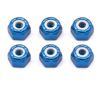 Team Associated 8/32 Aluminum Locknut (Blue Anodized) (6)
