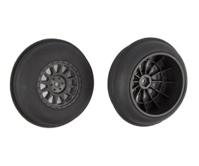 Team Associated Sand Ribbed Tires and Method SC Wheels, mounted, black, front
