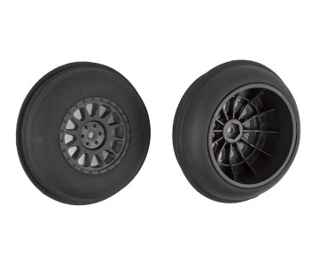 Team Associated Sand Ribbed Tires and Method SC Wheels, mounted, black, front