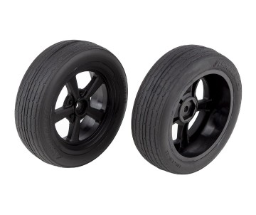 Team Associated DR10 Front Wheels and Drag Tires, mounted