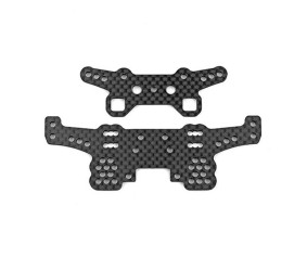 Team Associated DC10 Shock Towers, front and rear, carbon fiber