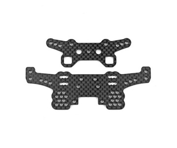 Team Associated DC10 Shock Towers, front and rear, carbon fiber