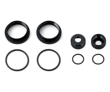 Team Associated 16mm Shock Collar and Seal Retainer Set, Black