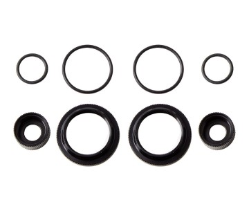 Team Associated 12mm Shock Collar and Seal Retainer Set, Black