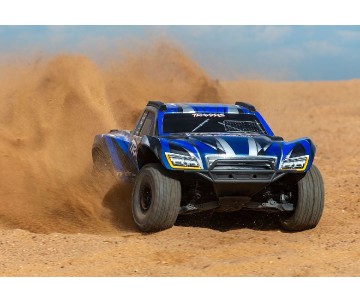 Traxxas Maxx Slash 1/8 Scale 4WD Brushless Electric Short Course Racing Truck with TQi™ Traxxas Link™ Enabled 2.4GHz Radio System & Traxxas Stability Management (TSM) - Blue. In-Store Sale Date March 22nd; Online Sale Date April 5