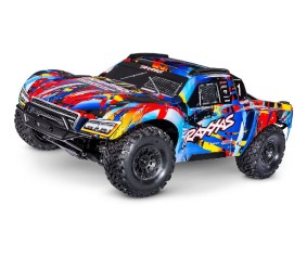 Traxxas Maxx Slash 1/8 Scale 4WD Brushless Electric Short Course Racing Truck with TQi™ Traxxas Link™ Enabled 2.4GHz Radio System & Traxxas Stability Management (TSM) - Rock n' Roll. In-Store Sale Date March 22nd; Online Sale Date April 5