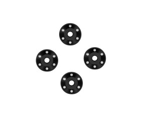 Traxxas Wheel washers, machined aluminum, black (4)