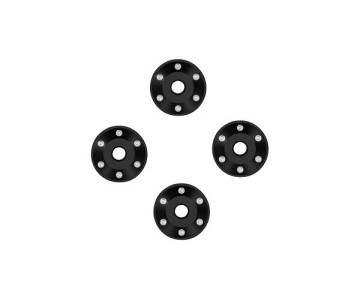 Traxxas Wheel washers, machined aluminum, black (4)