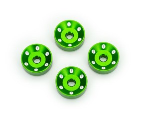 Traxxas Wheel washers, machined aluminum, green (4)