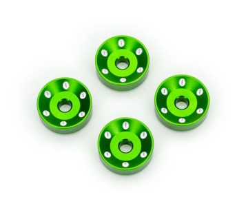 Traxxas Wheel washers, machined aluminum, green (4)