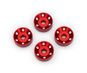 Traxxas Wheel washers, machined aluminum, red (4)