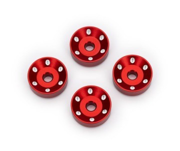 Traxxas Wheel washers, machined aluminum, red (4)
