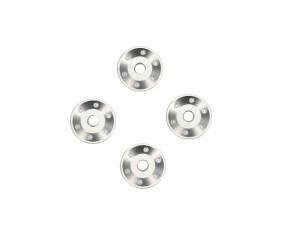 Traxxas Wheel washers, machined aluminum, silver (4)