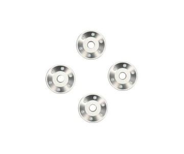 Traxxas Wheel washers, machined aluminum, silver (4)