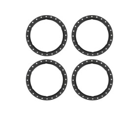 Traxxas Beadlock rings, black (machined aluminum) (4)