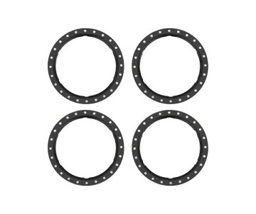 Traxxas Beadlock rings, black (machined aluminum) (4)