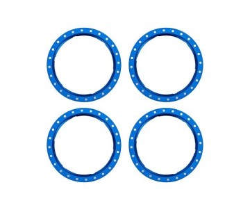 Traxxas Beadlock rings, blue (machined aluminum) (4)