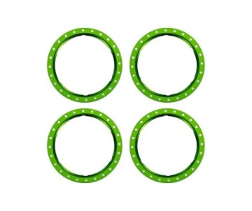 Traxxas Beadlock rings, green (machined aluminum) (4)