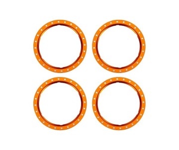 Traxxas Beadlock rings, orange (machined aluminum) (4)