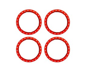 Traxxas Beadlock rings, red (machined aluminum) (4)