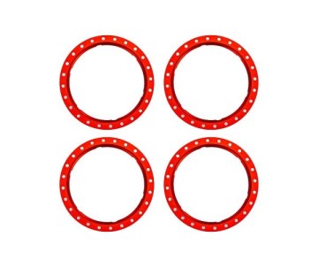 Traxxas Beadlock rings, red (machined aluminum) (4)