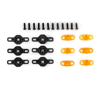 Traxxas Mounts, side marker lights, boat trailer (6)/ lenses (6)/ 2.5x8mm BCS (black stainless) (12)