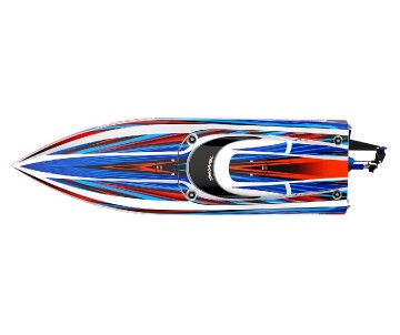 Traxxas Disruptor: brushless 4S boat with Rapid Right, TQ 2.4 GHz 2-channel radio system, Velineon VXL-4S Marine speed control with brushless outrunner motor, and factory-applied graphics. Requires: batteries and charger - Blue Traxxas Disruptor: brushless 4S boat with Rapid Right, TQ 2.4 GHz 2-channel radio system, Velineon VXL-4S Marine speed control with brushless outrunner motor, and factory-applied graphics. Requires: batteries and charger - Blue
