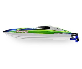 Traxxas Disruptor: brushless 4S boat with Rapid Right, TQ 2.4 GHz 2-channel radio system, Velineon VXL-4S Marine speed control with brushless outrunner motor, and factory-applied graphics. Requires: batteries and charger - Green