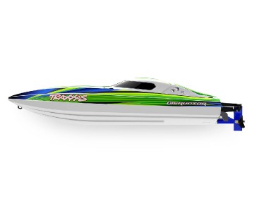 Traxxas Disruptor: brushless 4S boat with Rapid Right, TQ 2.4 GHz 2-channel radio system, Velineon VXL-4S Marine speed control with brushless outrunner motor, and factory-applied graphics. Requires: batteries and charger - Green