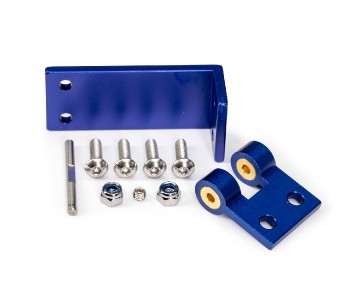 Traxxas Rudder mount, aluminum/ hinge pin/ 4x14mm BCS (stainless) (4)/ NL 4.0 (2)/ 4x3mm GS (stainless, with threadlock) (1)