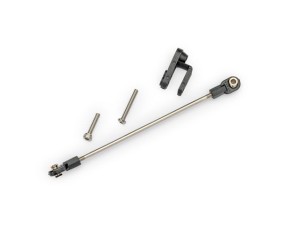 Traxxas Rudder pushrod, assembled/ servo horn/ 3x22mm BCS (stainless) (1)/ 3x15mm CS (stainless) (1)