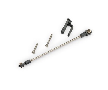 Traxxas Rudder pushrod, assembled/ servo horn/ 3x22mm BCS (stainless) (1)/ 3x15mm CS (stainless) (1)
