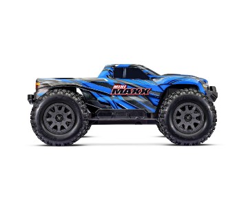 Mini Maxx: Maxx-scale monster truck, fully assembled, Ready-To-Race®, with TQ™ 2.4 GHz radio system, Bl-2s™ Brushless Power System, and clipless® painted body. Includes 2-cell LiPo battery and 2-amp USB-C charger - Blue Mini Maxx: Maxx-scale monster truck, fully assembled, Ready-To-Race®, with TQ™ 2.4 GHz radio system, Bl-2s™ Brushless Power System, and clipless® painted body. Includes 2-cell LiPo battery and 2-amp USB-C charger - Blue