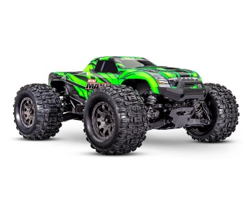 Mini Maxx: Maxx-scale monster truck, fully assembled, Ready-To-Race®, with TQ™ 2.4 GHz radio system, Bl-2s™ Brushless Power System, and clipless® painted body. Includes 2-cell LiPo battery and 2-amp USB-C charger - Green