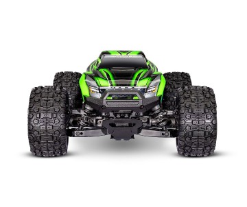 Mini Maxx: Maxx-scale monster truck, fully assembled, Ready-To-Race®, with TQ™ 2.4 GHz radio system, Bl-2s™ Brushless Power System, and clipless® painted body. Includes 2-cell LiPo battery and 2-amp USB-C charger - Green