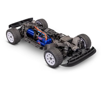 Traxxas Mini Rally VXL: mini-scale rally car with Ford RS200 clipless body, fully assembled, Ready-To-Race®, with TQi™ 2.4 GHz radio system with TSM®, and Velineon® VXL-3s™ brushless power system. Includes 2-cell LiPo battery and 2-amp USB-C charger - Gra