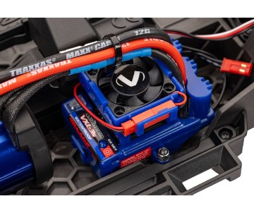 Traxxas Mini Rally VXL: mini-scale rally car with Ford RS200 clipless body, fully assembled, Ready-To-Race®, with TQi™ 2.4 GHz radio system with TSM®, and Velineon® VXL-3s™ brushless power system. Includes 2-cell LiPo battery and 2-amp USB-C charger