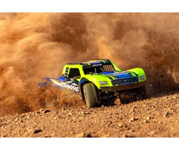 Traxxas Mini Slash 4X4: 4WD short course truck, fully assembled, Ready-To-Race®, with TQ™ 2.4 GHz radio system, Bl-2s™ Brushless Power System, and clipless® painted body. Includes 2-cell LiPo battery and 2-amp USB-C - Green